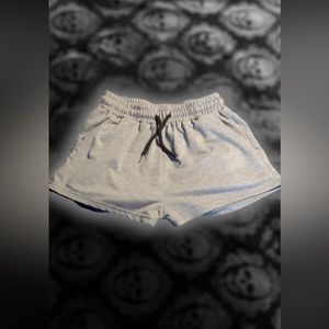 Comfy active S butterfly patterned grey SHIEN jogging shorts with drawstring!